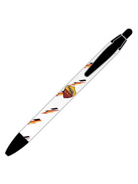 Penna in plastica fusto bianco saetta AS ROMA